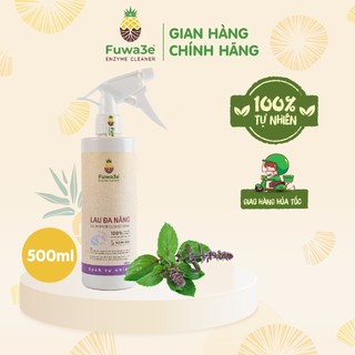 Lau đa năng hữu cơ Fuwa3e tinh dầu hương nhu dạng xịt, lau sạch dầu mỡ trên kính, mặt bếp và nhiều bề mặt 500ml