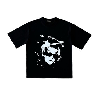 Áo thun boxy/oversize đen nam nữ cổ tròn cotton 250gsm "trap boy" trapper club