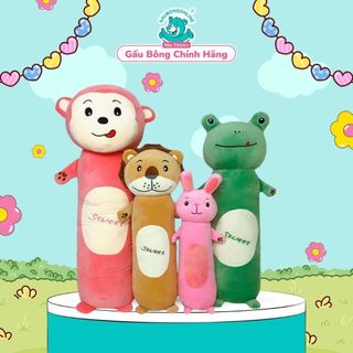Gối ôm thú bông Sweet hình thú - chất co dãn mềm mịn đáng yêu cho bé