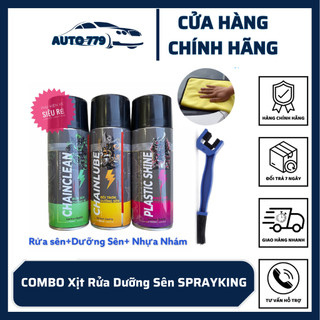 Combo sịt rửa dưỡng sên sprayking tặng khăn 3m và cọ rửa sên