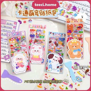 Set 10 Tấm Miếng Sticker Hình Dán + Xẻng  Trang Trí Sổ Tay Nhật Ký Khay Đựng Bút Hình Dán Sổ Tay Nhật Ký Điện Thoại Y020