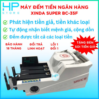 Máy đếm tiền ngân hàng xinda super bc 35f, phát hiện tiền khác loại, tiền giả siêu chuẩn, bh 18tháng