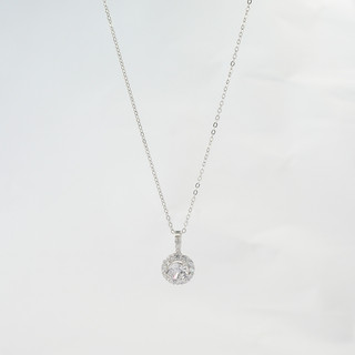 Dây chuyền bạc đá Moissanite lấp lánh - Vòng cổ Bạc ta 6283 Fullbox