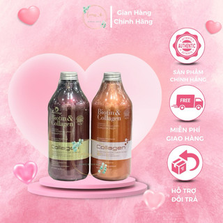 Cặp gội - xả biotin collagen saluting phục hồi tóc hư tổn 750ml