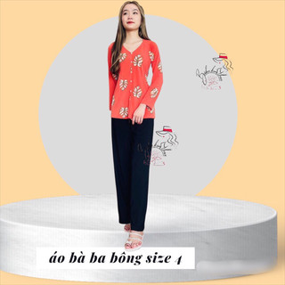 Áo bà ba nữ , áo bà ba bông size 4(58-65kg mặc vừa) ảnh thật-ko kèm quần