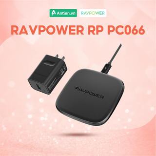 Sạc không dây ravpower rp-pc066, 10w, mfi, qi, kèm sạc nhanh qc3.0
