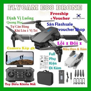 Flycam E88 Giá Rẻ,Quay Phim Chụp Ảnh Camera Kép Chất Lượng 4K HD, Pin 1800mAh Bay 15 Phút Khoảng Cách 100M