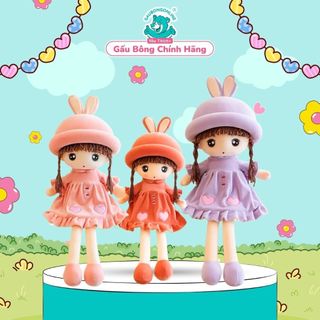Gấu bông búp bê váy nhung tai thỏ cho bé dễ thương cao cấp gấu bông online
