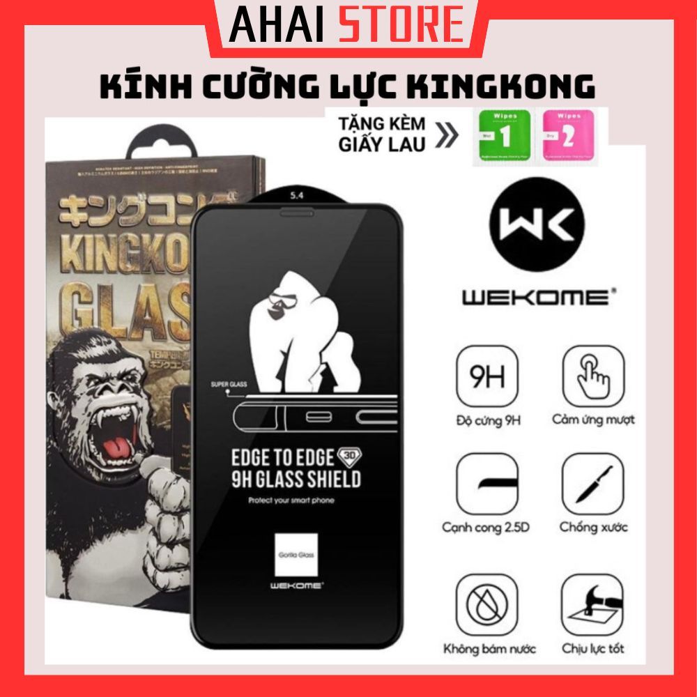 Kính cường lực KINGKONG 4D Ful màn cho Iphone 6splus//7/7plus/8/8plus/x/xs/11/12/13/14/14pro/max/pro