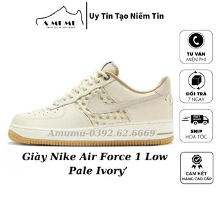 Giày thể thao AF1 low nai ke bamboo beige - giày af1 bamboo weave trắng kem.