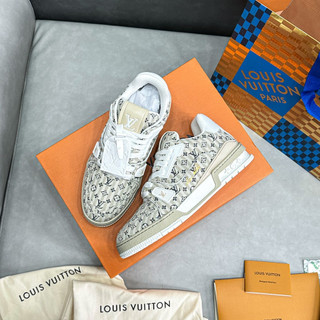 Giày LV Beige họa tiết , Giày Louis Vuitton chuẩn autn 99% full phụ kiện size 38_44