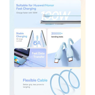 Cáp Sạc Nhanh Baseus Pudding Series Fast Charging Cable USB to Type-C 100W dùng cho Android