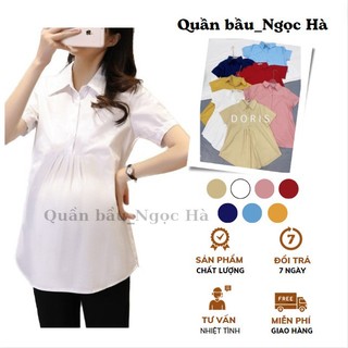 Áo bầu sơ mi cộc tay - nhiều màu sắc siêu xinh