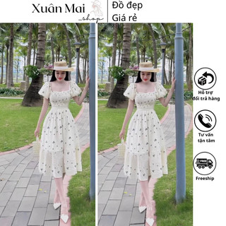[CÓ ẢNH THẬT KHÁCH MẶC] ĐẦM HỒNG CÁNH SEN CỔ VUÔNG NHÚN NGỰC XẺ TRƯỚC TÔN DA TÔN DÁNG SIÊU XINH