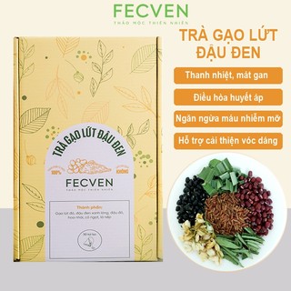 Trà Gạo Lứt Đậu Đen Fecven - Giúp Thanh Lọc Cơ Thể, Giải Độc Gan, Giảm Mỡ Máu, Kiểm Soát Đường Huyết - Hộp 30 Túi Lọc