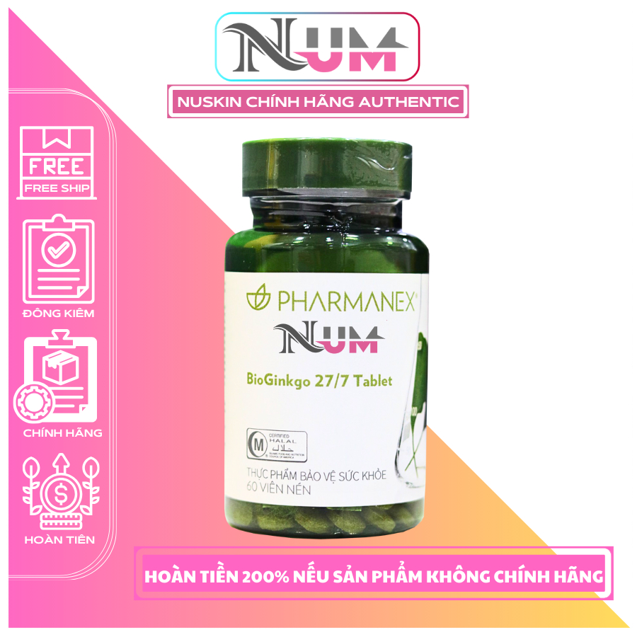 Nuskin BioGinkgo 27/7 Tăng Cường Trí Nhớ Cho Não - Hộp 60 viên