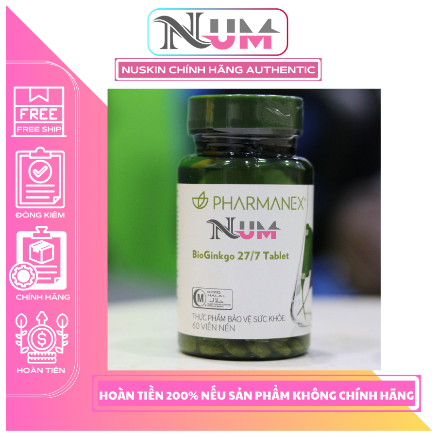 Nuskin BioGinkgo 27/7 Tăng Cường Trí Nhớ Cho Não - Hộp 60 viên