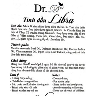 Tinh dầu Libra hộp 10ml cao cấp