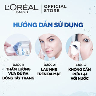 Nước tẩy trang Loreal Paris Micellar Water 3-in-1 400ml không chứa cồn làm sạch và mềm da