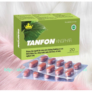 TANFON Kingphar - Hộp 20 viên - Dùng cho trường hợp cảm cúm với các biểu hiện: Ho, chảy nước mũi, hắt hơi, sổ mũi, nghẹt