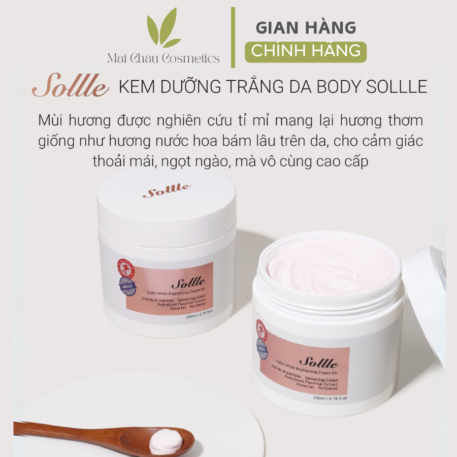 Kem dưỡng trắng da toàn thân Sollle, chống nắng, bảo vệ da chính hãng Hàn Quốc