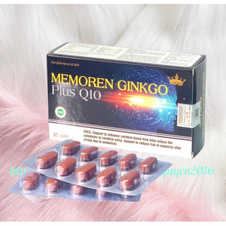 Bổ não MEMOREN GINKO PLUS Q10 Kingphar Hộp 30 viên -  Tăng Cường Tuần Hoàn Máu Lên Não Do Gai Và Vôi Hóa Đốt Sống Cổ
