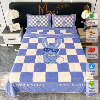 Bộ chiếu điều hòa trần bông, chăn thun lạnh mềm - mịn- mát - siêu xịn xò, mẫu mới nhất