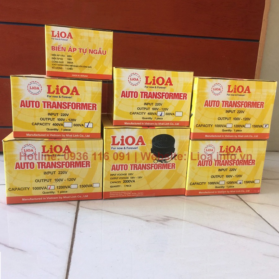 Biến Áp Tự Ngẫu 2000VA 220V/ 110V/ 100V/ 120V Đổi Nguồn Lioa 220V Sang 100V, 110V và 120V Dây Đồng