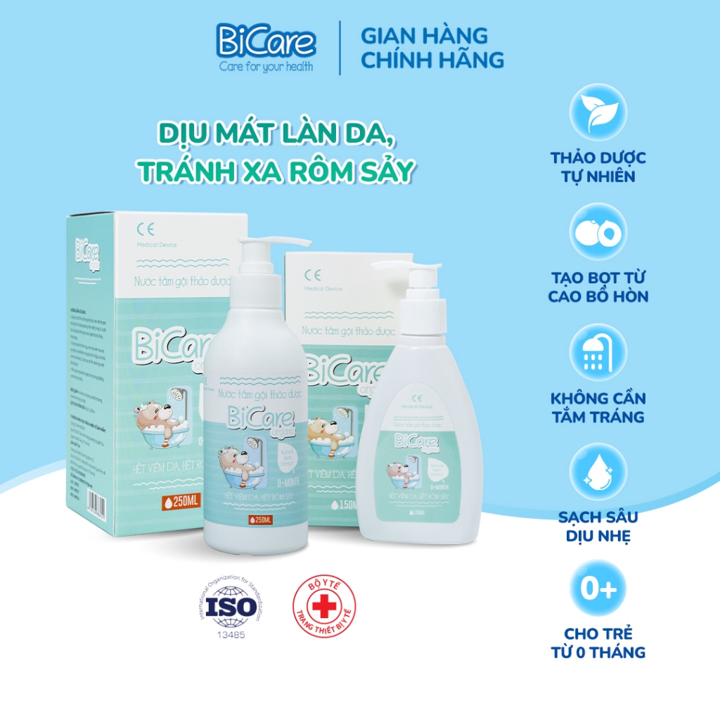 Nước Tắm Thảo Dược BiCare Organic 250ml Cho Trẻ Sơ Sinh