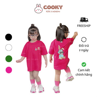 Áo thun ngắn tay MLB NY Thỏ Rabit cho bé trai bé gái form rộng, chất Cotton co dãn thoáng mát