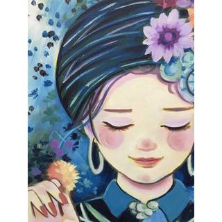 Tranh Sơn Dầu Vẽ Tay - Cô Gái Dân Tộc 40x50cm (Mẫu 1)