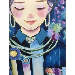 Tranh Sơn Dầu Vẽ Tay - Cô Gái Dân Tộc 40x50cm (Mẫu 1)