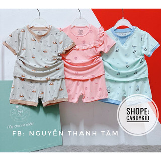 Bộ cộc tay cài vai sợi tre cho bé.