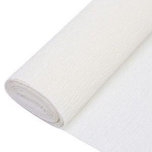 Cuộn Giấy Nhún , màu trắng giấy nhăn làm hoa hàng loại 1, giấy gói hoa phụ kiện trang trí 50cmx250cm