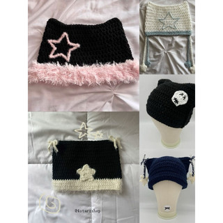 Mũ len tai mèo handmade by TOMIEYUN phong cách y2k / cat beanie crochet