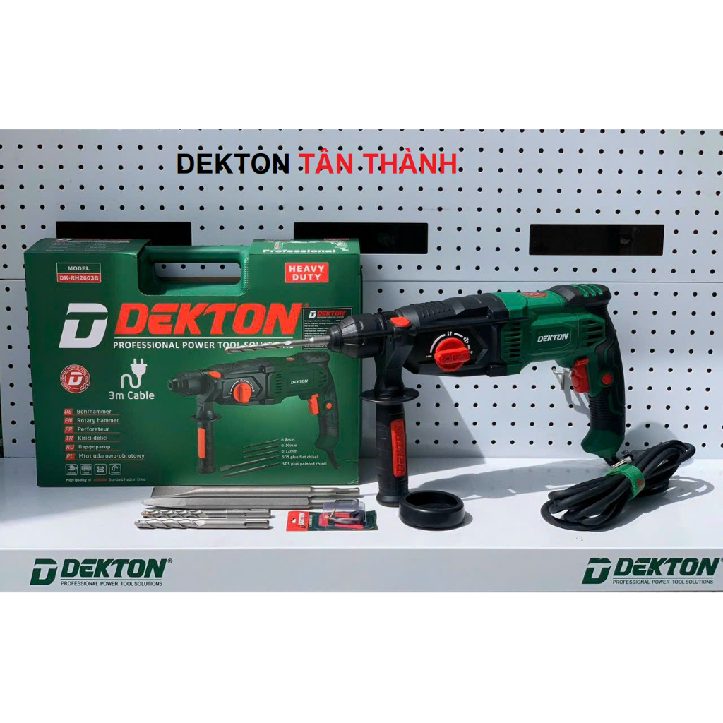 Máy khoan bê tông điện Dekton DK-RH2603B / Khoan 3 Chức năng / 2603B Tặng 5 mũi