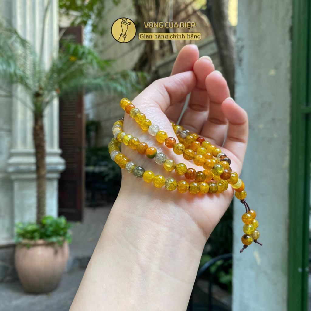 Chuỗi đá đeo tay Mã Não Rồng, vòng 108 hạt 6li cho nữ