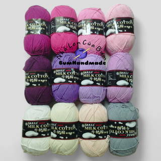 Len Milk Cotton 125g (loại 1) TẶNG GHIM ĐÁNH DẤU