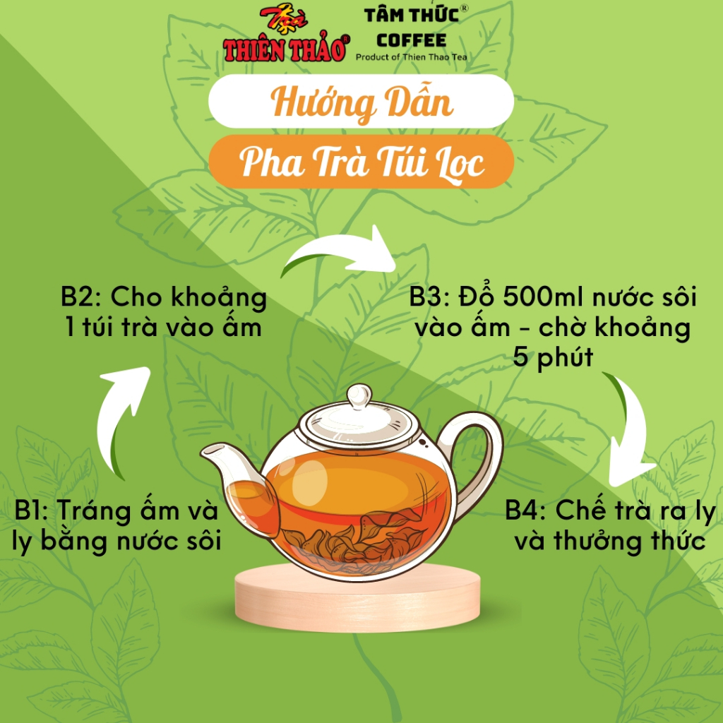 Trà hộp túi lọc Thiên Thảo(lài/dứa) 100gr/20tép ĐẶC SẢN ĐÀ LẠT_HÀNG CÔNG TY