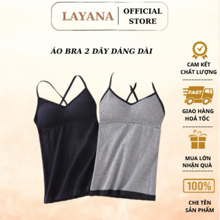 Áo hai dây, áo bra dáng dài LAYANA dây lưng ôm dáng nâng ngực V89_LAYANA STORE