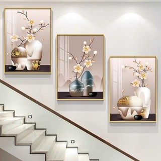 Bộ 3 bức tranh treo tường cầu thang tráng gương/ tranh cầu thang/ decor nhà nghỉ/ khách sạn/ homestay/ quà tặng tân gia