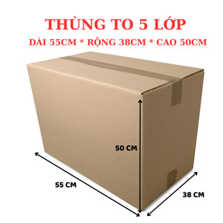 Thùng carton chuyển nhà, đựng đồ dùng, thùng to 5 lớp cũ như mới, cứng cáp giá thanh lý rẻ 1/3 thùng mới