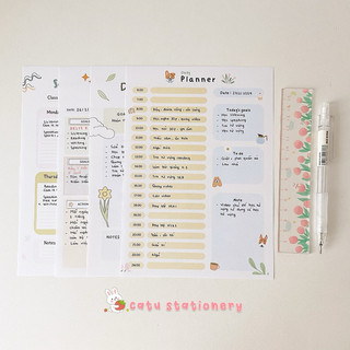 Set 4 Tờ Planner viết Kế Hoạch, Mục Tiêu và Thời Khoá Biểu