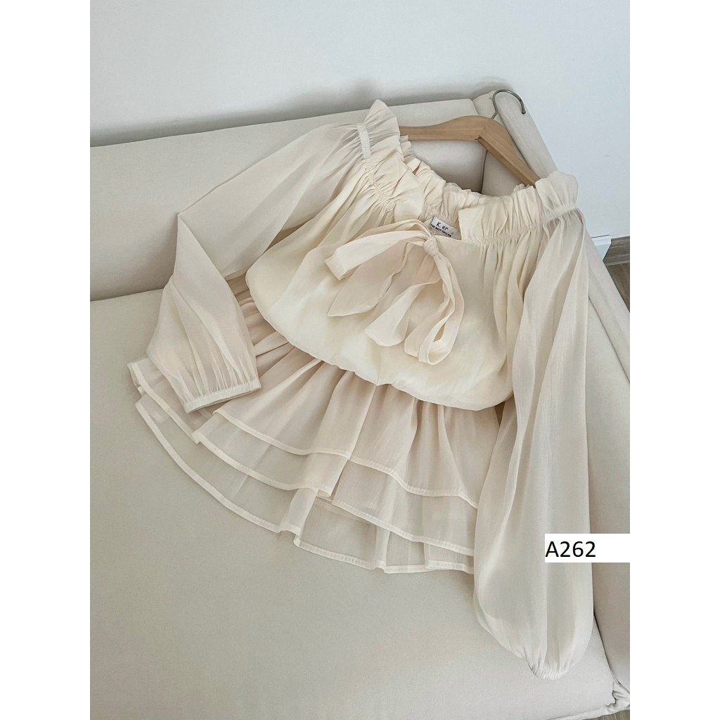 Đầm Ngắn Tay Bồng Nữ SANJOLI Váy Dự Tiệc Thun Dài Ngắn Thiết Kế Đi Chơi VD NEW 14