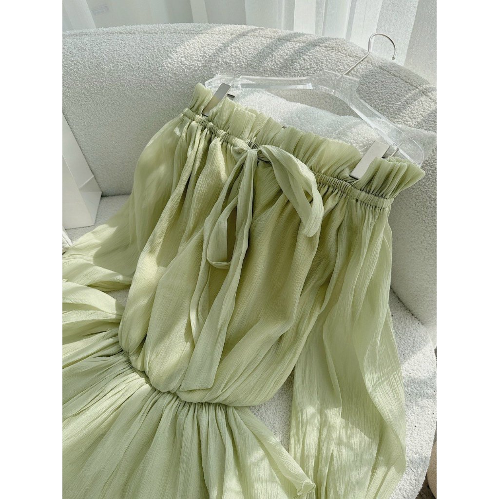 Đầm Ngắn Tay Bồng Nữ SANJOLI Váy Dự Tiệc Thun Dài Ngắn Thiết Kế Đi Chơi VD NEW 14