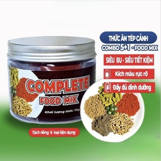 Bộ thức ăn tép cảnh - tôm cảnh siêu bu 5 + 1 loaị rau củ đạm kích màu dạng viên - Cuteshark
