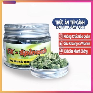 Thức ăn tép cảnh TX - SPINACH - Rau bina sấy lạnh nguyên chất - Rau chân vịt sấy khô (20 VIÊN - 50 VIÊN) - Cuteshark