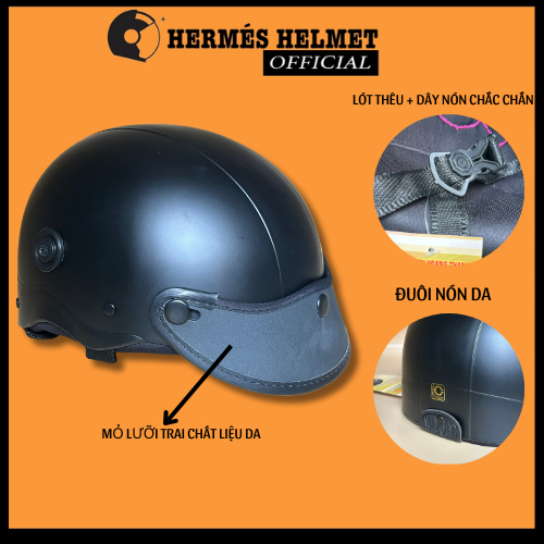 Nón mũ bảo hiểm xe máy nam nữ nửa đầu CAO CẤP có lỗ thống gió | Màu Sơn Nhám nonbaohiem_chinhhang