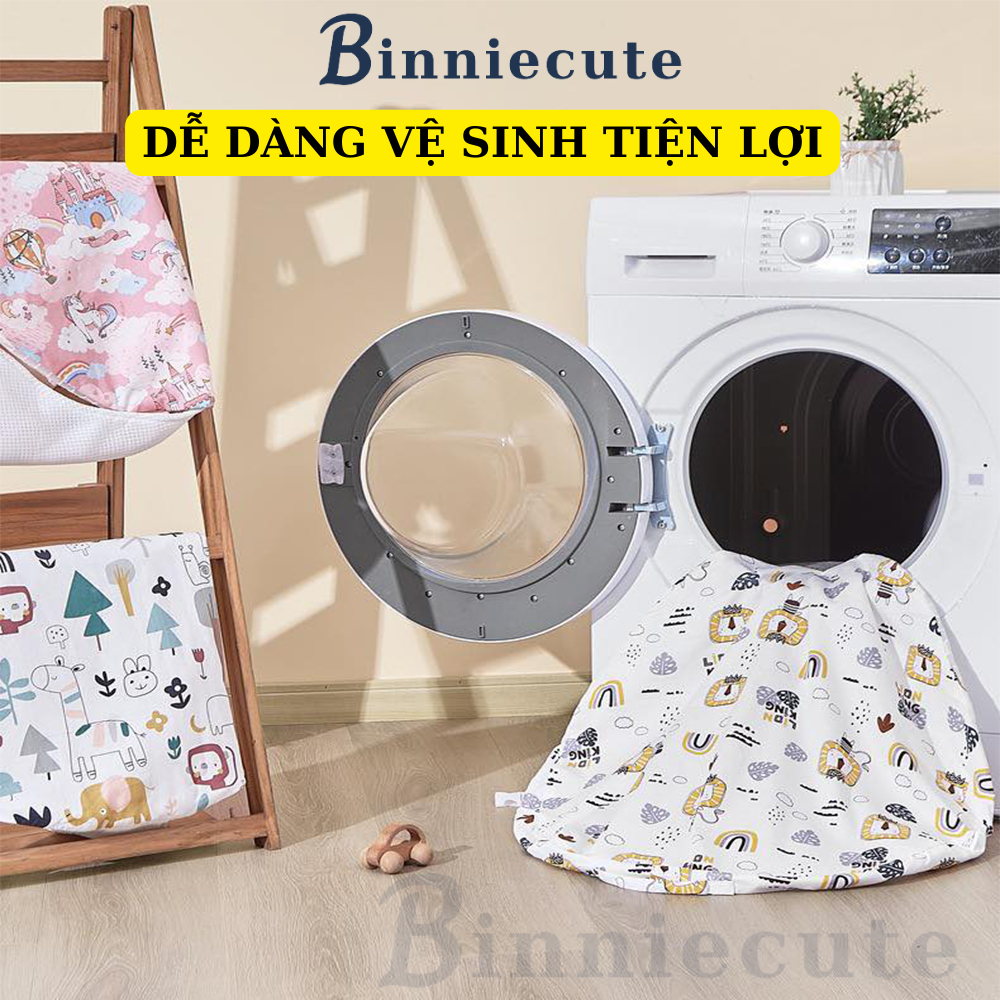Gối chống trào ngược cao cấp cho bé sơ sinh BINNIECUTE chống đầy hơi, sặc sữa - kích thước 60x60cm