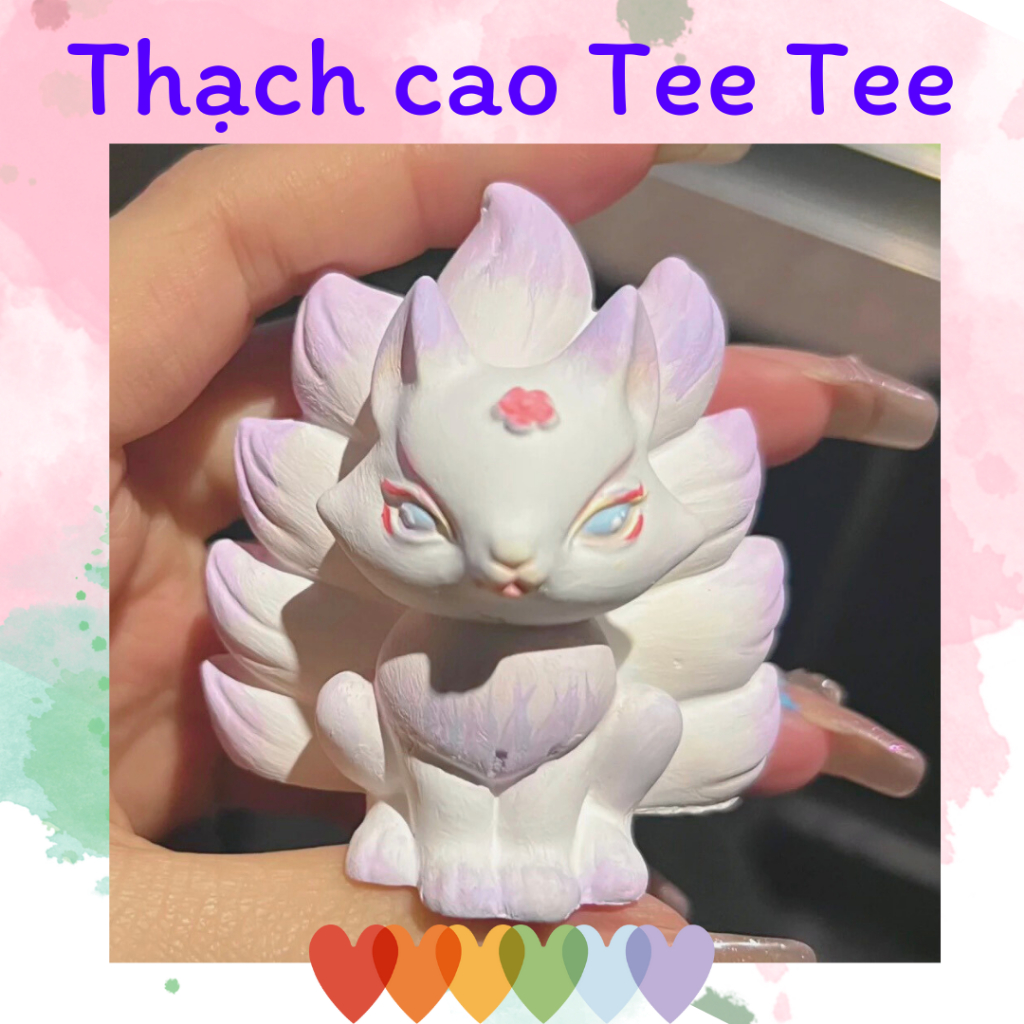 Tượng thạch cao tô màu size mini hồ ly cao cấp ( không kèm màu và cọ)